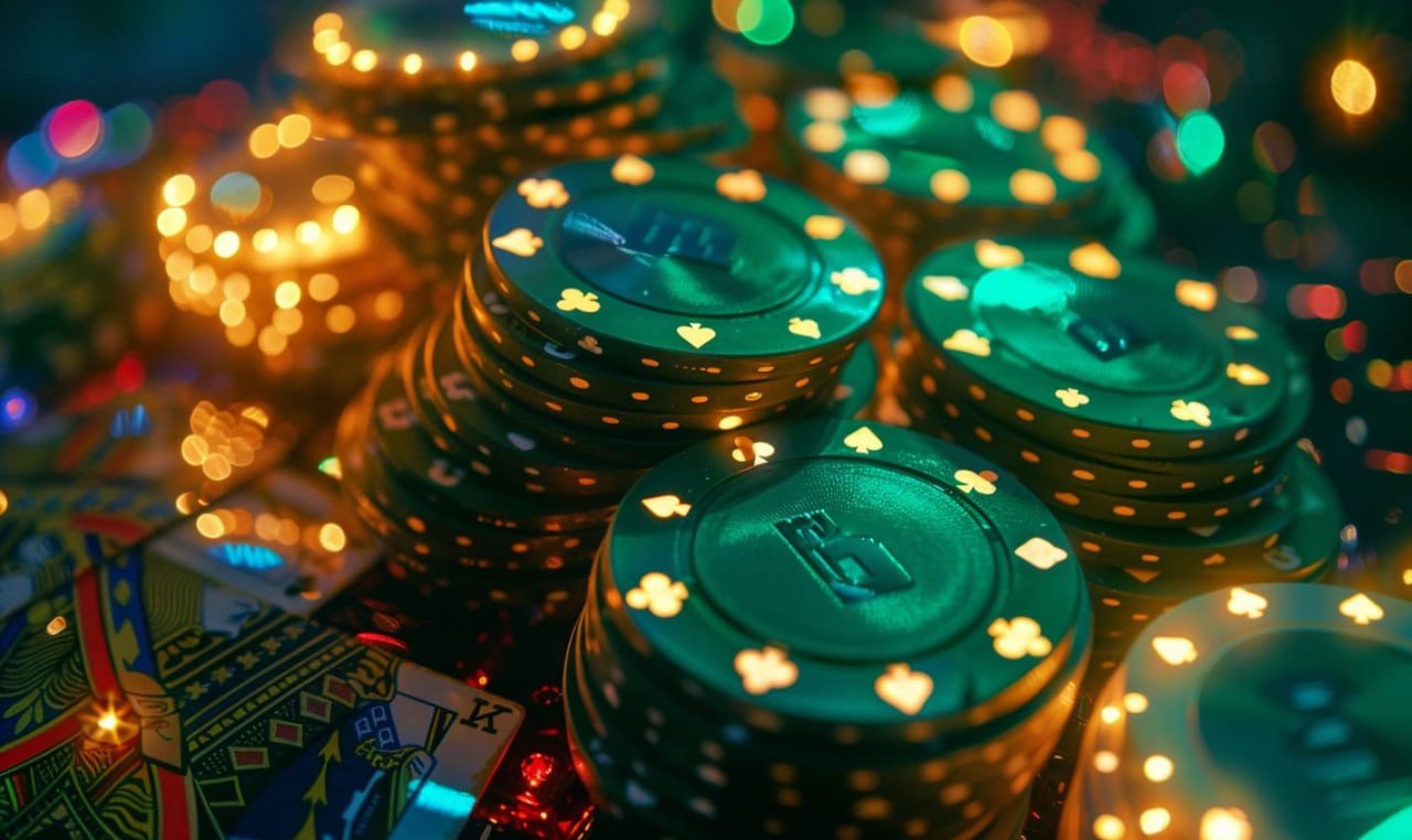 Kartu blackjack tampil jelas di layar